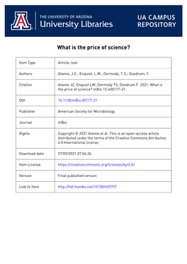 What Is the Price of Science?