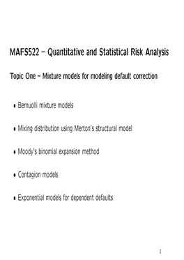 MAFS522 – Quantitative and Statistical Risk Analysis