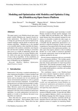 Modeling and Optimization with Modelica and Optimica Using the Jmodelica.Org Open Source Platform