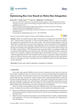 Optimizing Bus Line Based on Metro-Bus Integration