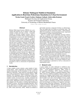 Holonic Multiagent Multilevel Simulation: Application to Real-Time Pedestrian Simulation in Urban Environment