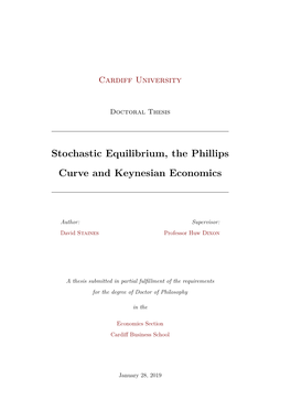 Stochastic Equilibrium, the Phillips Curve and Keynesian Economics