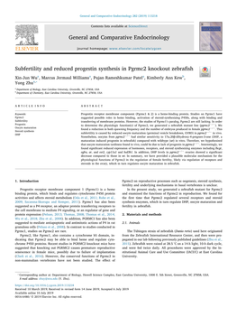 Subfertility and Reduced Progestin Synthesis in Pgrmc2 Knockout