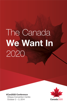 The Canada We Want in 2020