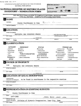 National Register of Historic Places Inventory - Nomination Form