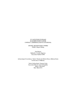 N7 Castletown to Nenagh (Derrinsallagh to Ballintotty) Road Improvement Scheme Contract 2 (Derrinsallagh to Castleroan) Client: Laois County Council