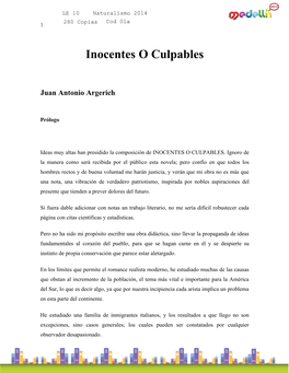 Inocentes O Culpables