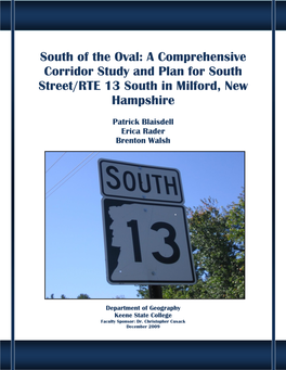 A Comprehensive Corridor Study and Plan for South Street/RTE 13 South in Milford, New Hampshire