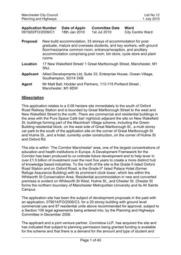 Planning and Highways 1 July 2010, List No 12, 17 New Wakefield Street