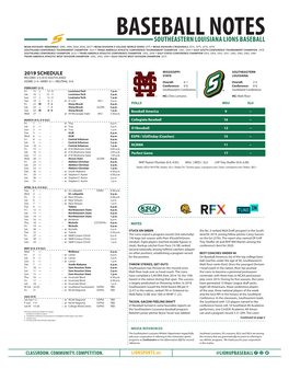 Baseball Notes