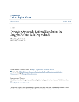 Railroad Regulation, the Staggers Act and Path Dependence Henry Strangford Scherck Union College - Schenectady, NY