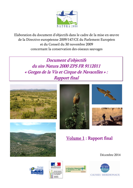 Gorges De La Vis Et Cirque De Navacelles »»» ::: Rapport Final