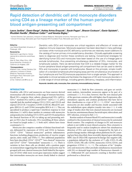 Rapid Detection of Dendritic Cell and Monocyte Disorders Using CD4 As a Lineage Marker of the Human Peripheral Blood Antigen-Presenting Cell Compartment