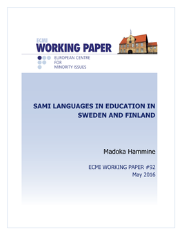 Sami Languages in Education in Sweden and Finland