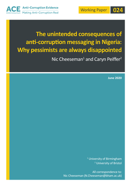 024 the Unintended Consequences of Anti‑Corruption Messaging in Nigeria