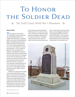 The Todd County World War I Monument