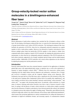 Group-Velocity-Locked Vector Soliton Molecules in a Birefringence