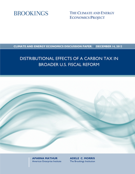 Distributional Effects of a Carbon Tax in Broader U.S. Fiscal Reform