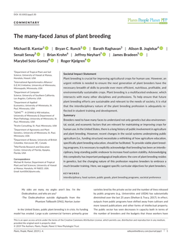 Faced Janus of Plant Breeding