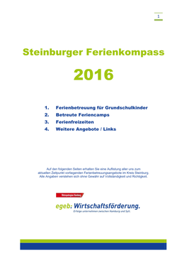 Steinburger Ferienkompass 2016