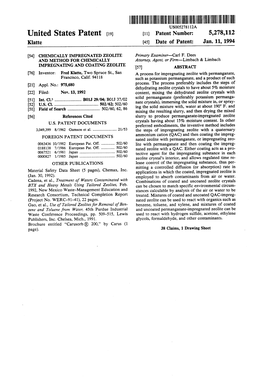 United States Patent (19) 11 Patent Number: 5,278,112 Klatte (45) Date of Patent: Jan