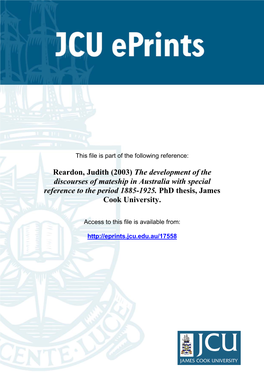 (2003) the Development of the Discourses of Mateship in Australia with Special Reference to the Period 1885-1925