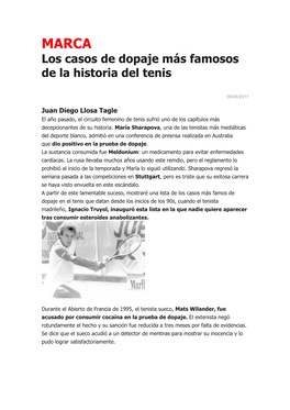 Los Casos De Dopaje Más Famosos De La Historia Del Tenis