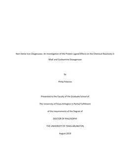 Non-Heme Iron Oxygenases: an Investigation of the Protein Ligand Effects on the Chemical Reactivity In