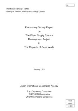 Preparatory Survey Report on the Water Supply System Development Project in the Republic of Cape Verde