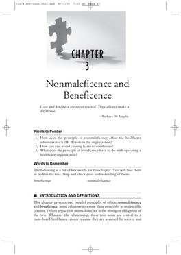 CHAPTER 3 Nonmaleficence and Beneficence