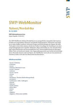 SWP-Webmonitor Nahost/Nordafrika Nr. 51/2021