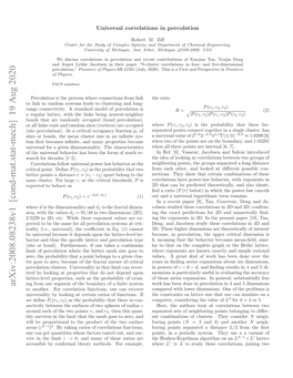 Universal Correlations in Percolation