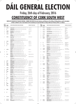 Notice of Situation of Polling