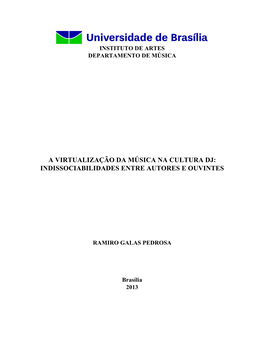 A Virtualização Da Música Na Cultura Dj: Indissociabilidades Entre Autores E Ouvintes