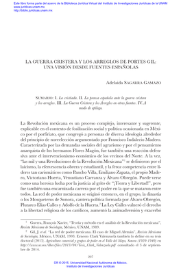 La Guerra Cristera Y Los Arreglos De Portes Gil: Una Visión Desde Fuentes Españolas