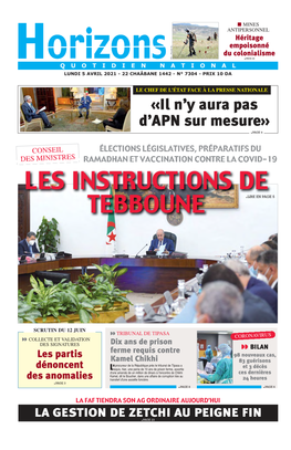 Les Instructions De Tebboune .Lire En Page 5