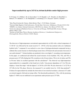 Superconductivity up to 243 K in Yttrium Hydrides Under High Pressure