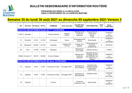 Bulletin Hebdomadaire D'information Routière