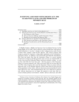 Justifying a Revised Voting Rights Act: the Guarantee Clause and the Problem of Minority Rule