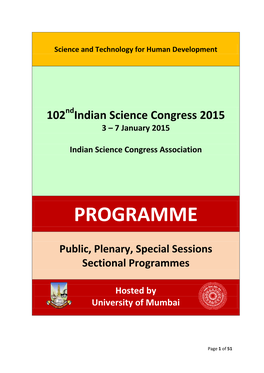 Indian Science Congress 2015 Program