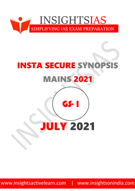 Insta Secure Synopsis Mains 2021