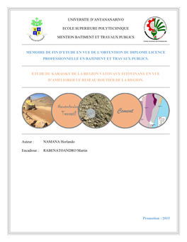 Universite D'antananarivo Ecole Superieure Polytechnique Mention Batiment Et Travaux Publics Memoire De Fin D'etude En Vue D