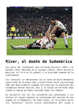 River, El Dueño De Sudamérica