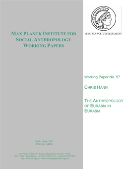 Max Planck Institute for Social Anthropology Working Papers