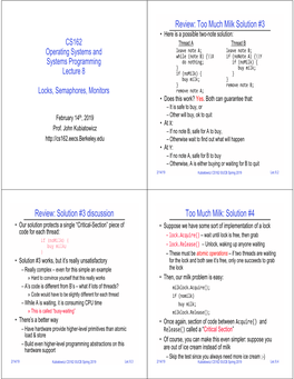 Synchronization: Locks, Semaphores