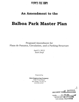 Balboa Park Master Plan Amendment