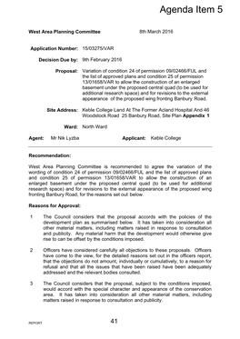 Keble College Land at the Former Acland Hospital and 46 Woodstock Road 25 Banbury Road, Site Plan Appendix 1