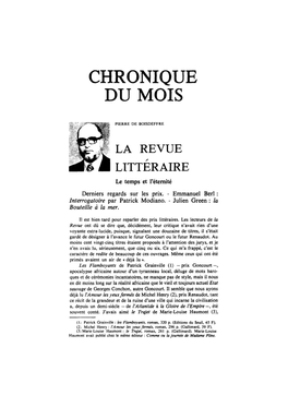 Chronique Du Mois