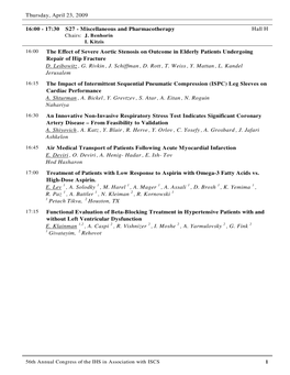 17:30 S27 - Miscellaneous and Pharmacotherapy Hall H Chairs: J