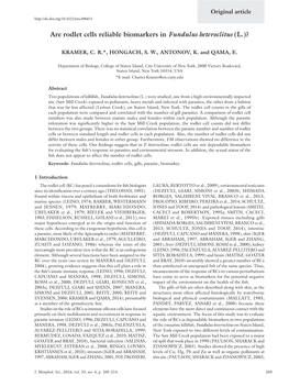 Are Rodlet Cells Reliable Biomarkers in Fundulus Heteroclitus (L.)?